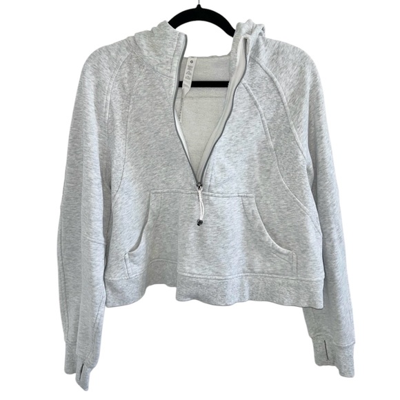 Lululemon Scuba Oversized 1/2 Zip Hoodie, Hthrd Core Ultra Light Grey, Sz. M/L - Picture 4 of 16